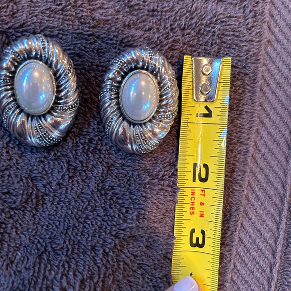 Judith Jack Sterling, Pearl Earrings - Picture 2 of 5